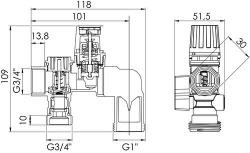 Groupe de sécurité laiton coudé